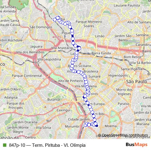 847p-10 bus Line Map