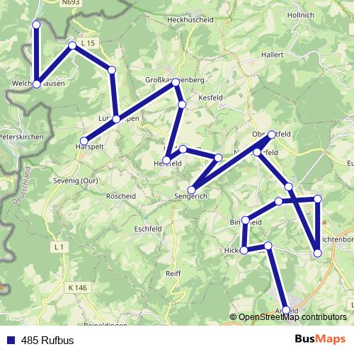 485 Rufbus bus Line Map