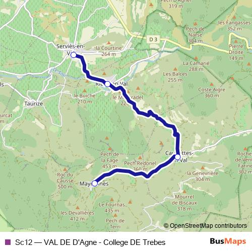 Sc12 bus Line Map