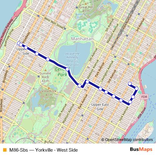 M86-Sbs bus Line Map