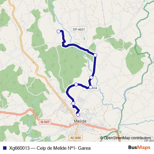 Xg660013 bus Line Map