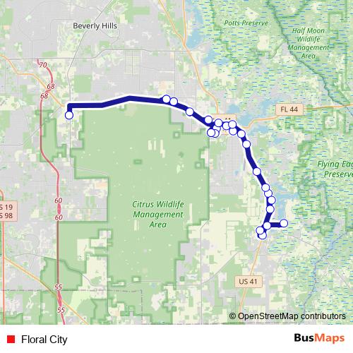 Floral City bus Line Map