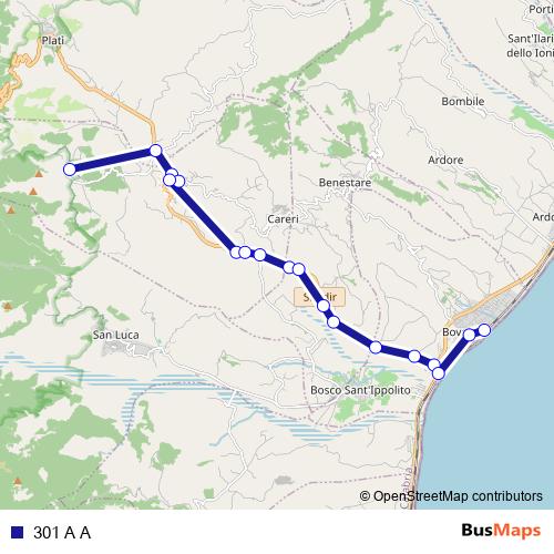 301 A A bus Line Map