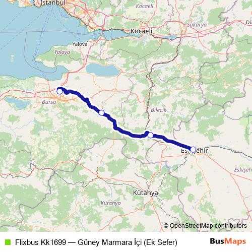 Flixbus Kk1699 bus Line Map