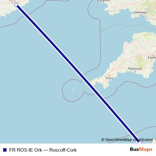 FR ROS-IE Ork ferry Line Map