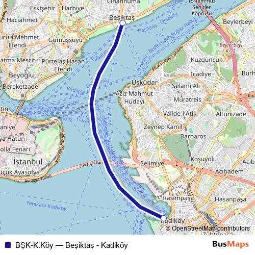 BŞK-K.Köy ferry Line Map