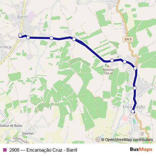2908 bus Line Map