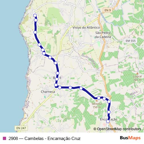 2908 bus Line Map
