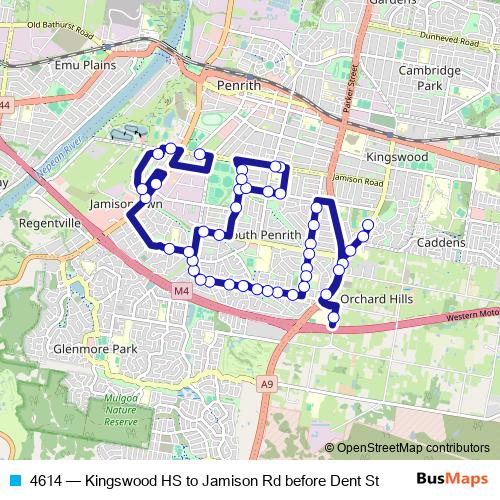 4614 bus Line Map