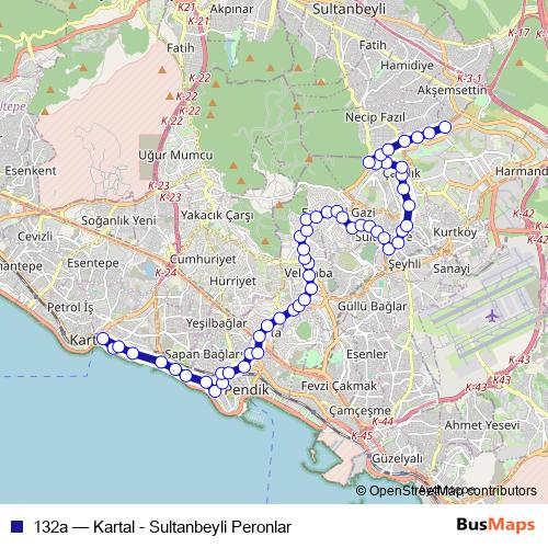 132a bus Line Map