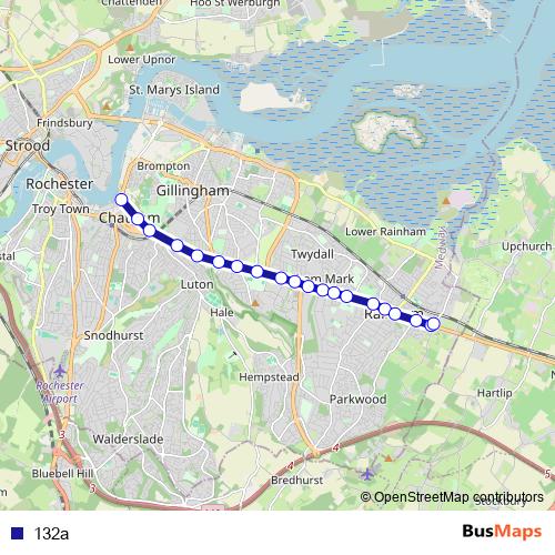 132a bus Line Map
