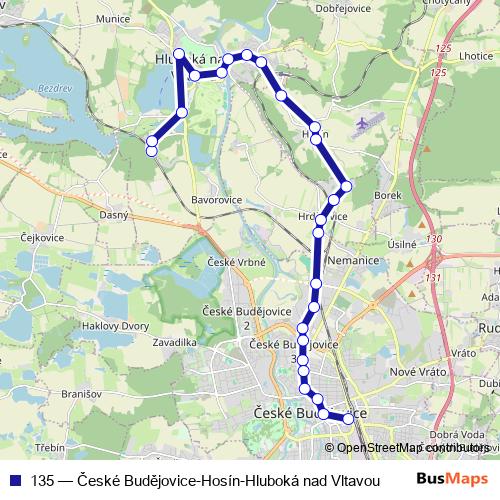 135 bus Line Map