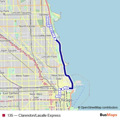 135 bus Line Map