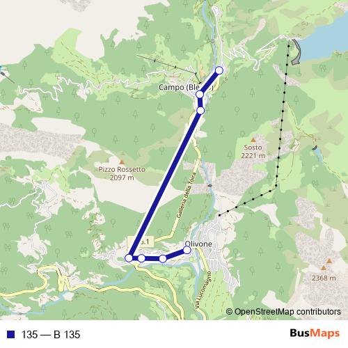 135 bus Line Map
