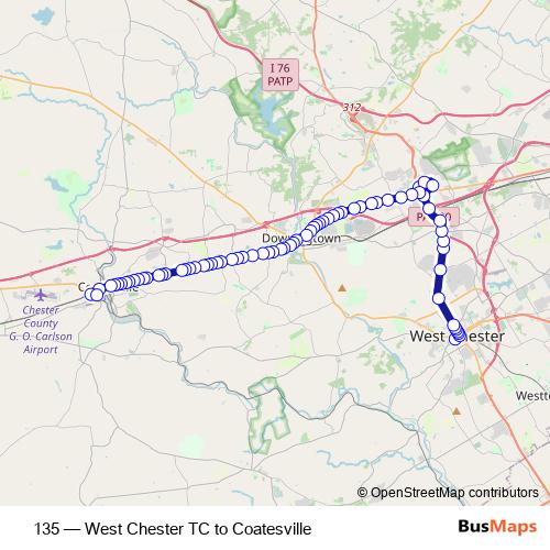 135 bus Line Map