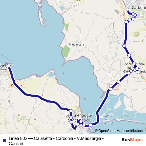 Linea 802 bus Line Map