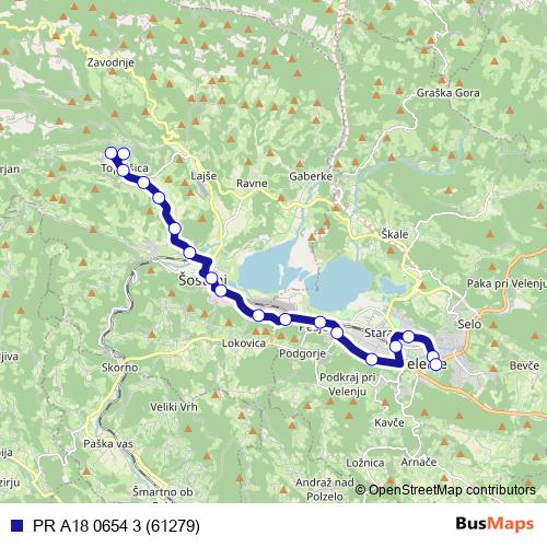 PR A18 0654 3 (61279) bus Line Map