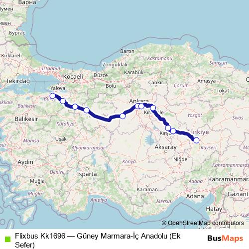 Flixbus Kk1696 bus Line Map