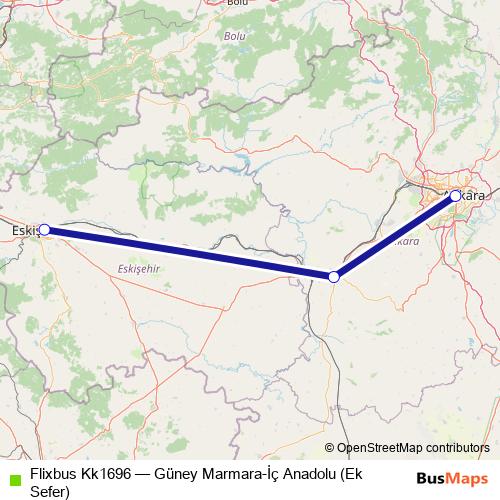 Flixbus Kk1696 bus Line Map
