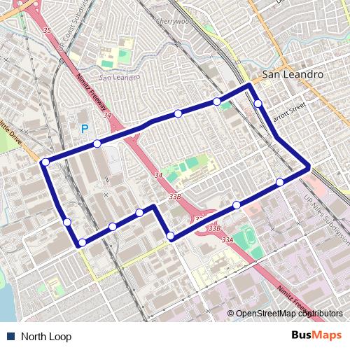 North Loop bus Line Map