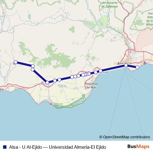 Alsa - U Al-Ejido bus Line Map
