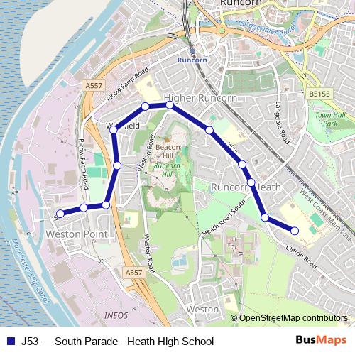 J53 bus Line Map