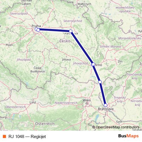 RJ 1048 rail Line Map