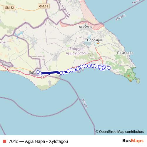 704c bus Line Map