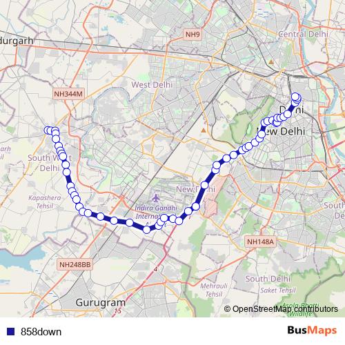 858down bus Line Map