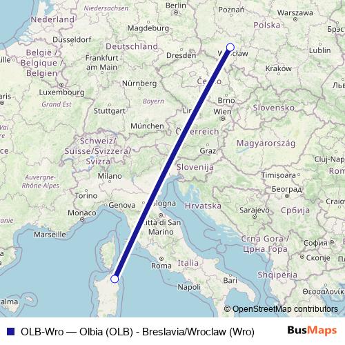 OLB-Wro air Line Map