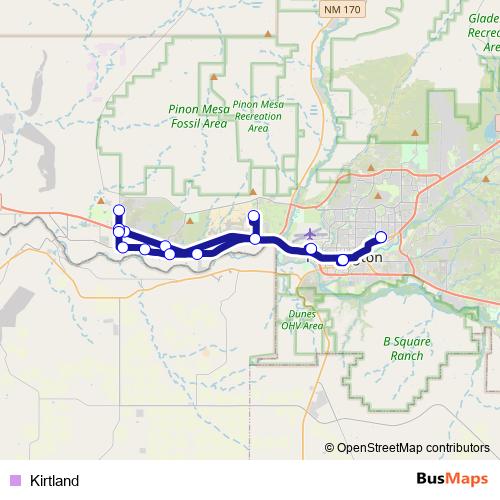 Kirtland bus Line Map