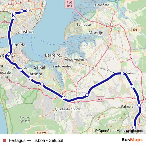 Fertagus rail Line Map