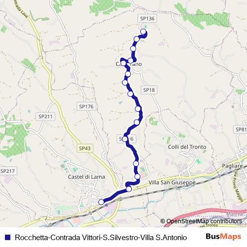 Rocchetta-Contrada Vittori-S.Silvestro-Villa S.Antonio bus Line Map