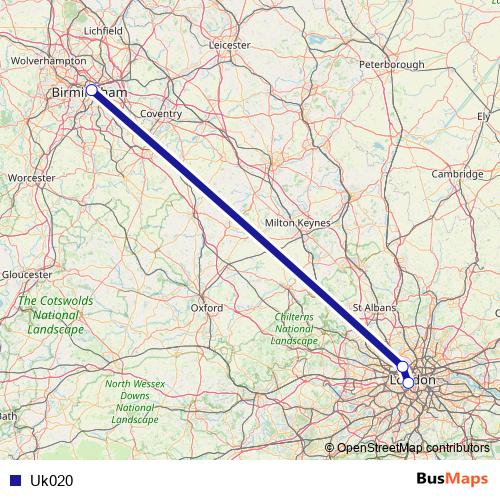 Uk020 bus Line Map