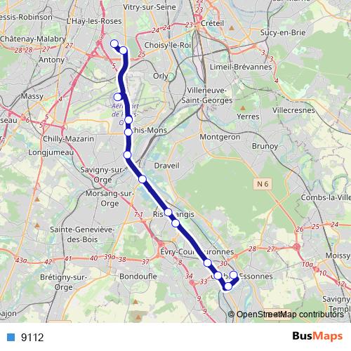 9112 bus Line Map