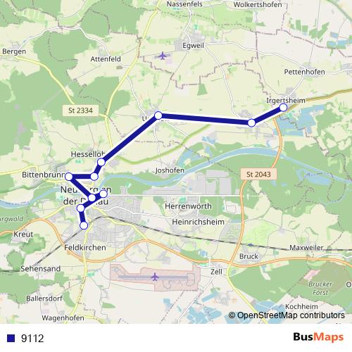 9112 bus Line Map