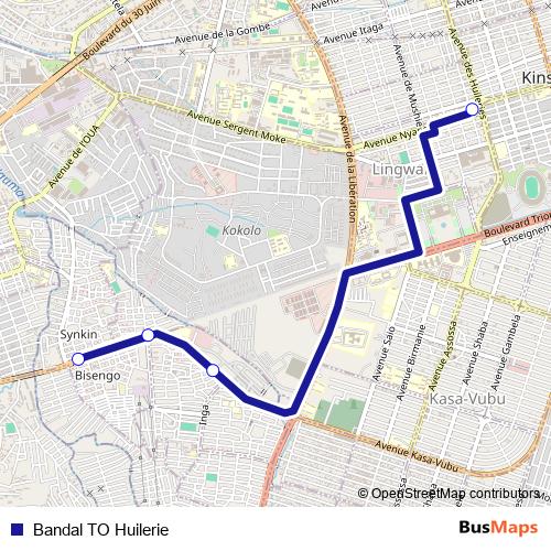 Bandal TO Huilerie bus Line Map