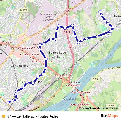 87 bus Line Map