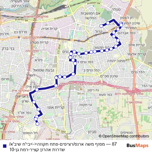 87 bus Line Map