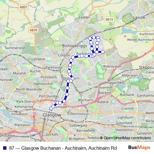 87 bus Line Map