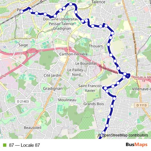 87 bus Line Map