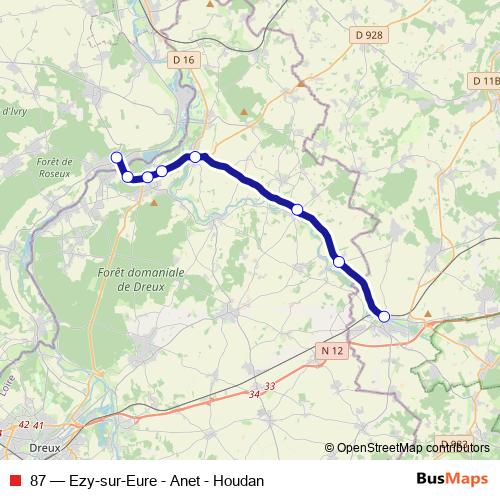 87 bus Line Map