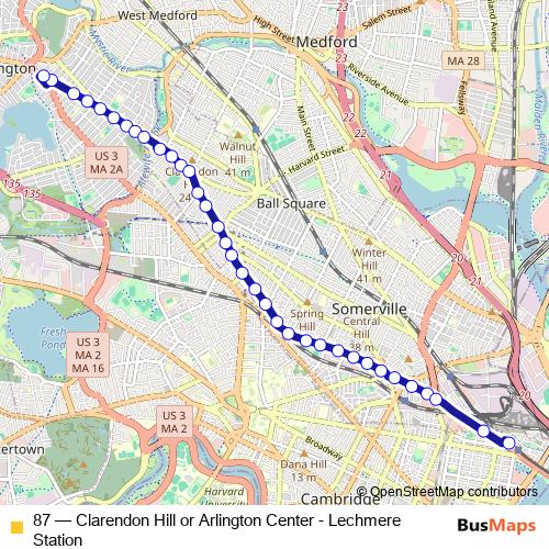 87 bus Line Map