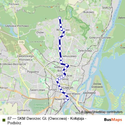 87 bus Line Map