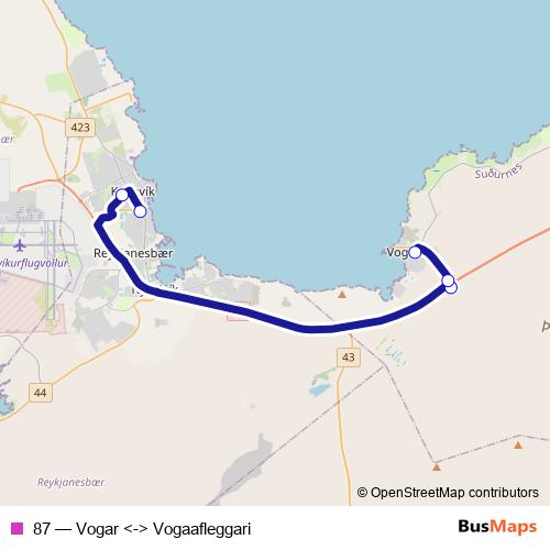 87 bus Line Map