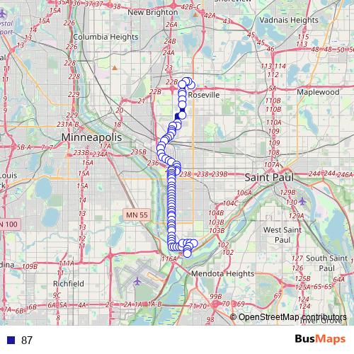 87 bus Line Map