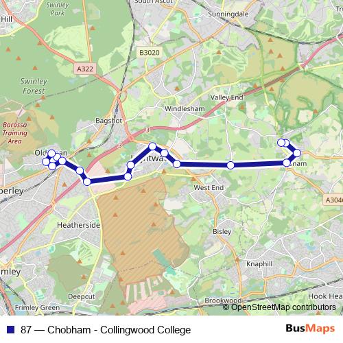 87 bus Line Map