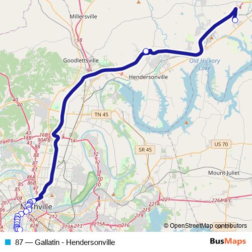 87 bus Line Map