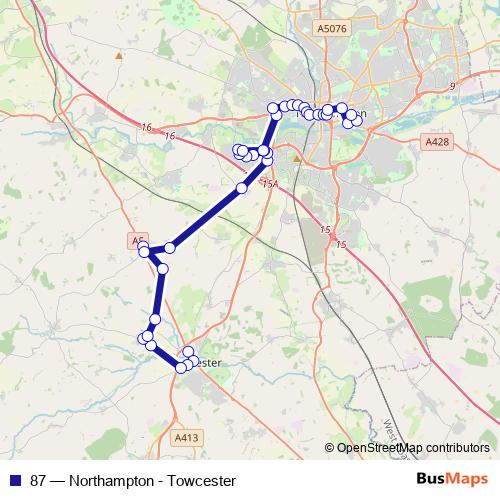 87 bus Line Map