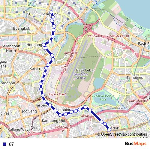 87 bus Line Map